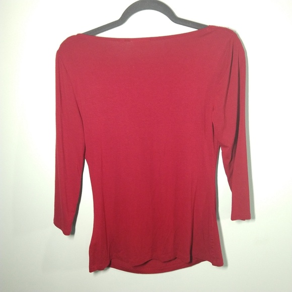 Anthropologie Red Low Cowl Neck Top - Picture 3 of 3